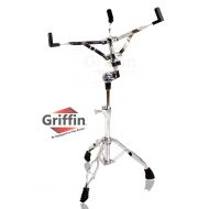 Snare Drum Stand by Griffin Deluxe Percussion Hardware Base Kit with Double Braced, Light Weight Mount for Standard Snare and Tom Drums Slip-Proof Gear Tilter Sturdy Clamp Style Ba