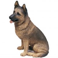 Sandicast Original Size Sitting German Shepherd Dog Sculpture