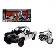 Generic Harley-Davidson Themed 1999 Ford F350 Super Duty Pickup (Police) and 2004 FLHTPI Electra Glide Police