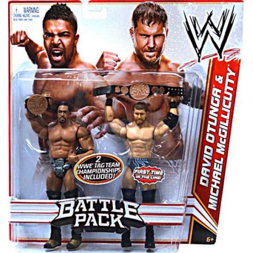 더블유더블유이 Mattel Toys David Otunga & Michael McGillicutty Action Figure 2-Pack 2 WWE Tag Team Championships