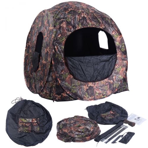 코스트웨이 Costway Portable Hunting Blind Pop Up Ground Camo Weather Resistant Hunting Enclosure