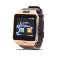 Unique Bargains DZ09 Anti-lost SIM Card MP3 Player Watch Gold Tone for IOS Android Phone