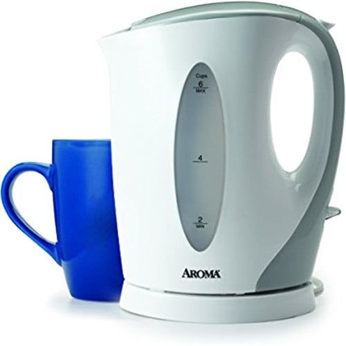  Aroma Electric Water Kettle, 1.7-Liter, WhiteGrey