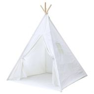 Trademark Innovations Giant Canvas Teepee Customizable Canvas Fabric in White Color With Carry Case