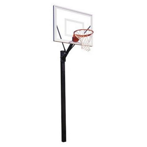  First Team Sport II Steel-Acrylic In Ground Fixed Height Basketball System44; Desert Gold