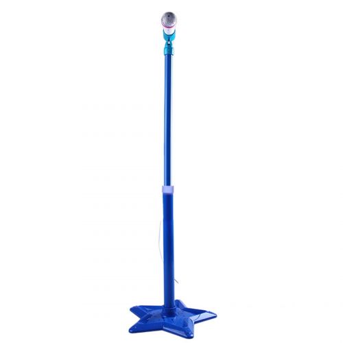  Unbrand Kids Karaoke Machine Toys Adjustable Star Base Stand Microphone Music Play Toys Children Music Educational Instrument Toys - Blue