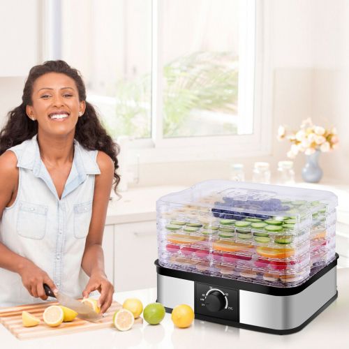 코스트웨이 Costway Food Dehydrator 5 Tray Food Preserver Fruit Vegetable Dryer Temperature Control