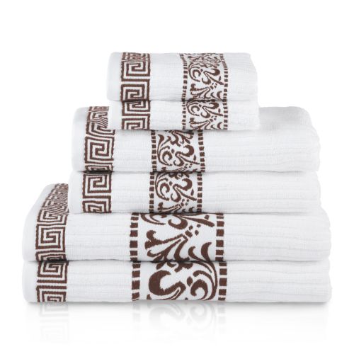  Superior Athens 100% Cotton, Soft, Extremely Absorbent, Beautiful 6-Piece Towel Set
