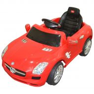 Globe House Products GHP Red 1.86MPH Battery Operated Mercedes Benz SLS Kids Baby Ride-On Car with Horn
