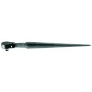 Klein Tools 12 in Construction Wrench Ratcheting Socket Drive, Pear, 15 in, Black Oxide