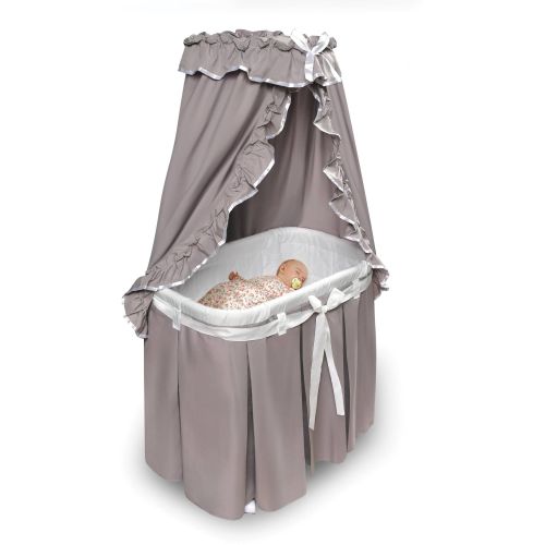  Badger Basket Majesty Baby Bassinet with Canopy, White