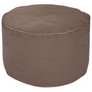 Gouchee Home Dotcom Jamie Collection Contemporary Polyester Upholstered Round PoufOttoman, Brown