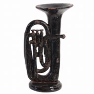 Benzara Old-Style Ceramic Trombone Di¿½cor, Black
