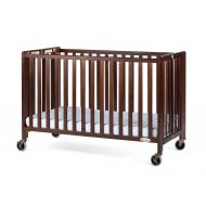 Foundations Hideaway Portable Crib Antique with Mattress Cherry