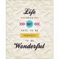 ONLINE Perfect Vs. Wonderful Modern Vector Banner Inspirational Typography Tan & Brown Canvas Art by Pied Piper Creative