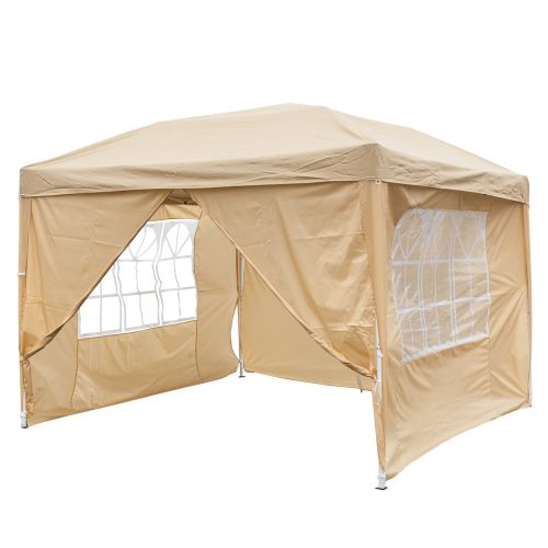  Zimtown Easy Pop Up Tent Party Canopy Gazebo with 4 Walls 10 x 10 Outdoor Khaki