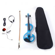 Zimtown 44 Blue Electric Silent Violin Fiddle with Accessories Kit Case Full Size