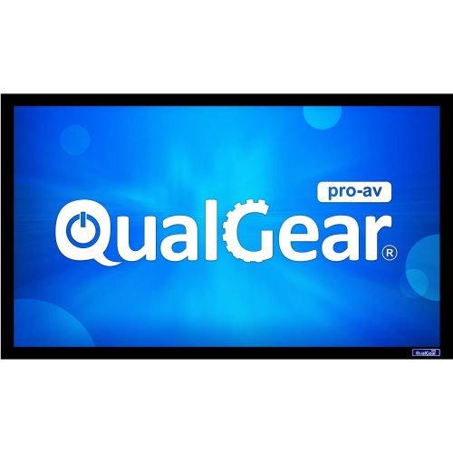  QualGear 100 Fixed Projector Screen, 16:9 HDTV, 6-Piece Aluminum Frame, 6cm Premium Velvet Border