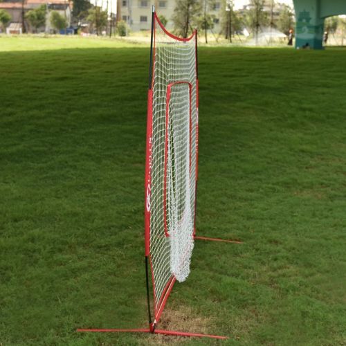 코스트웨이 Costway 7x7 Baseball & Softball Practice Hitting Batting Training Net with Bow Frame, Red Bag
