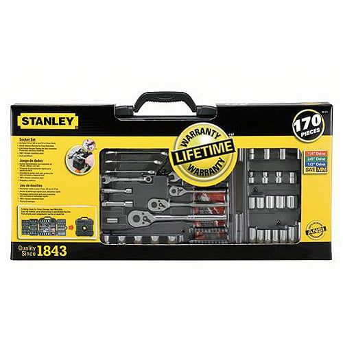 스텐리 Stanley STANLEY 96-011 170-Piece Mechanics Tool Set, Chrome