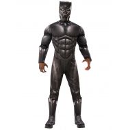 Rubies Costumes Marvel Black Panther Movie Mens Deluxe Black Panther Muscle Chest Halloween Costume