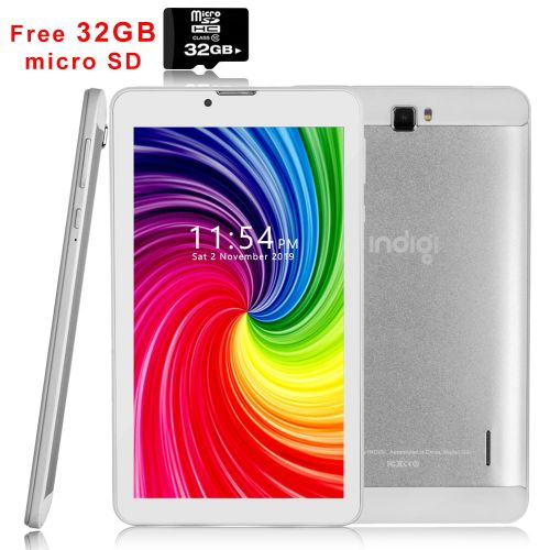  Indigi 7.0inch Factory Unlocked 2-in-1 Android 4.4 Smartphone + TabletPC w Built-in Smart Cover (Grey) + 32gb microSD