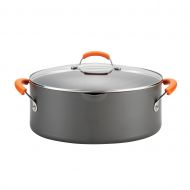 Rachael Ray Hard-Anodized Cookware 8-Quart Covered Pasta Etc. Pot with Orange Handles - 87393