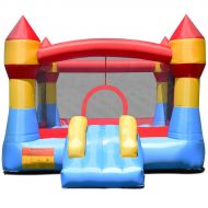 Gymax Inflatable Bounce House Castle Jumper Moonwalk Playhouse Slide Without Blower