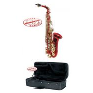 Hawk Colored Student Red Alto Saxophone with Case, Mouthpiece and Reed