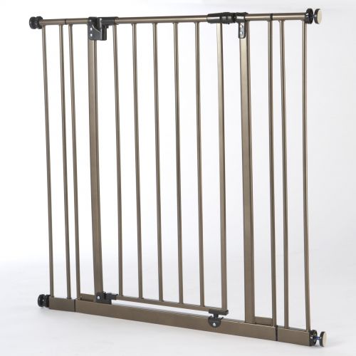  North States Extra Tall Deluxe Easy-Close Pressure Mounted Pet Gate Brown 28 - 38.5 x 36