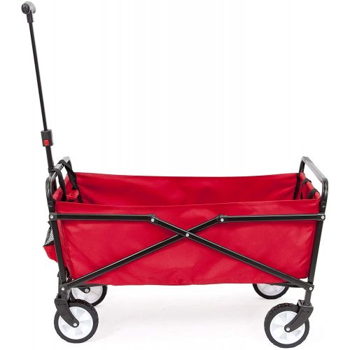  SEINA Seina Heavy Duty Compact Folding 150 Pound Capacity Outdoor Utility Cart, Red
