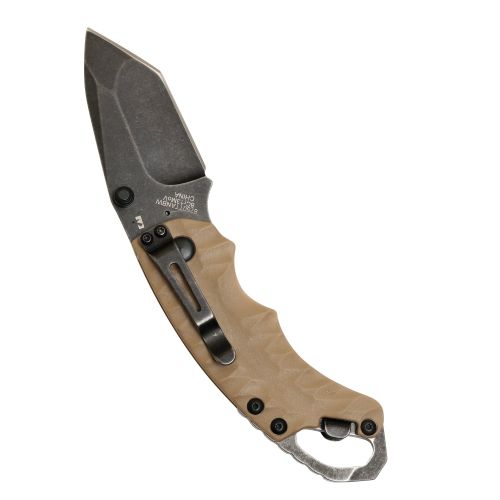  Kershaw Shuffle II Tan Multifunction Folding Pocket Knife (8750TTANBW), 2.6 In. 8 Cr13MoV Stainless Steel Tanto Blade with Blackwash Finish, 3-Position Reversible Pocketclip, 3 oz.