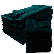 Globe House Products GHP 24-Pcs Forrest Green 16x27 Cotton Blend Terry Cloth Hotel Spa Gym Hand Towels