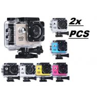AmazingForLess 2x Pink Sports Action Camera 1080p HD Waterproof with Touch Screen LCD POV Adventure Camcorder with Accessories GoPro SJCAM Style