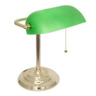 Lightaccents LightAccents Metal Bankers Desk Lamp Glass Shade (Brass)