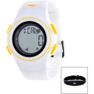 Everlast HR6 Heart Rate Monitor Watch with Transmitter Belt, White Plastic Band
