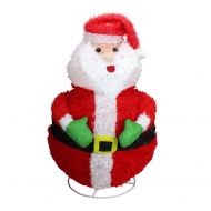 Penn 24 Lighted 3-D Chenille Jolly Santa Claus Outdoor Christmas Decoration