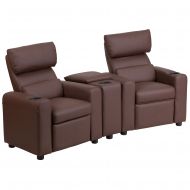 Flash Furniture Kids Leather Reclining Theater Seating with Storage Console, Multiple Colors