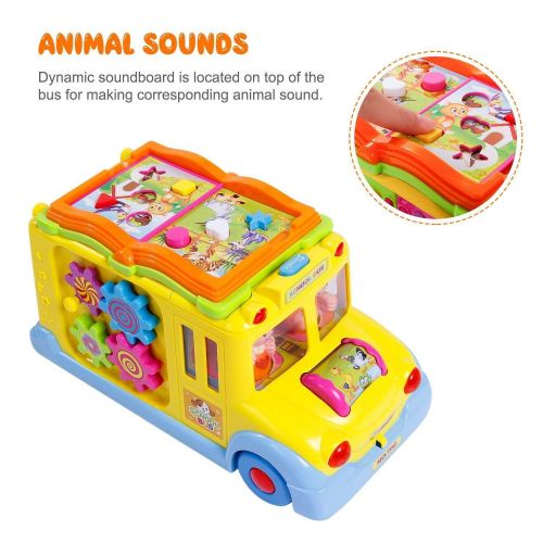  Techege TECHEGE Smart School Bus Battery Powered Learn and Play Experience for Kids Fun Lights and Sounds BumpnGo Action