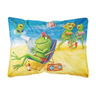 Carolines Treasures Frogs on the Beach Fabric Decorative Pillow