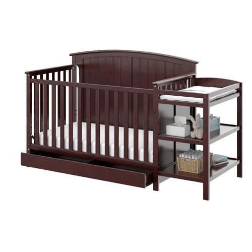  Storkcraft Steveston 4 in 1 Crib and Changer with Drawer Gray