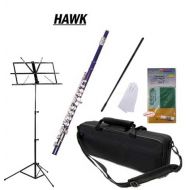 Hawk Purple Closed Hole C Flute School Package with Case, Music Stand, and Cleaning Kit