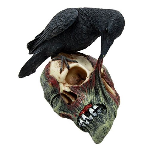  Atlantic Collectibles T Virus Infected Raven Crow Feeding on Zombie Flesh Decorative Figurine 4.25H