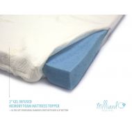 Milliard 2-Inch Full Gel Infused Memory Foam Mattress Topper with Ultra Soft Removable, Washable Cover and Non-Slip Bottom