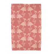 Simply Daisy, 30 x 60 inch, Flamingo Heart Martini Animal Print Beach Towel, Coral