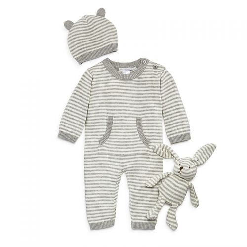  Elegant Baby Unisex Striped Coverall, Hat & Bunny Gift Set, Baby - 100% Exclusive