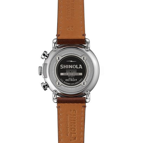  Shinola The Runwell Dark Brown Leather Strap Chronograph Watch, 41mm