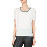 The Kooples Metallic Bead-Trimmed Tee