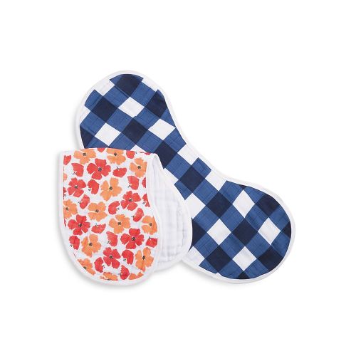  Aden and Anais White Label Infant Girls Flora Burpy Bibs, 2 Pack