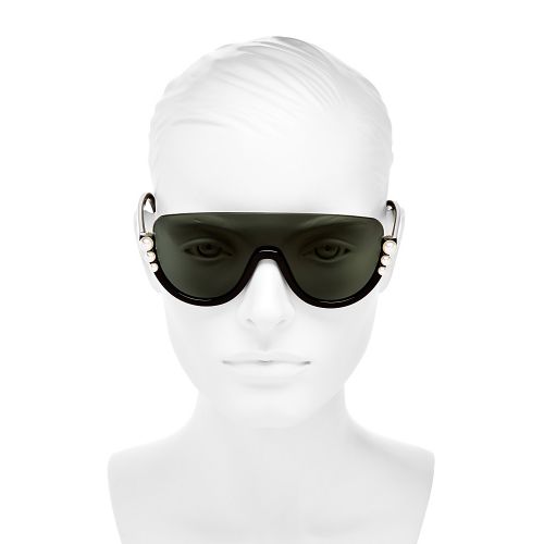 펜디 Fendi Womens Embellished Shield Sunglasses, 132mm